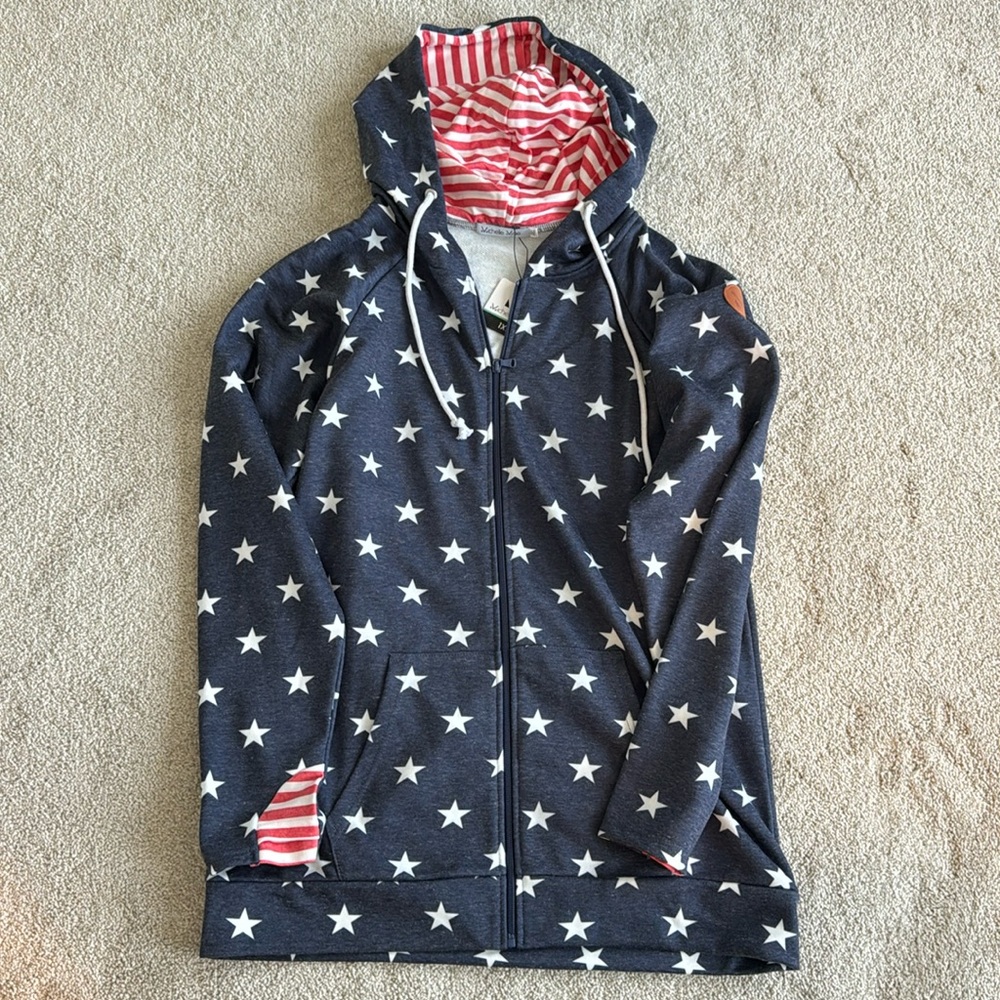Michelle Mae Full Zip Patriotic Hoodie